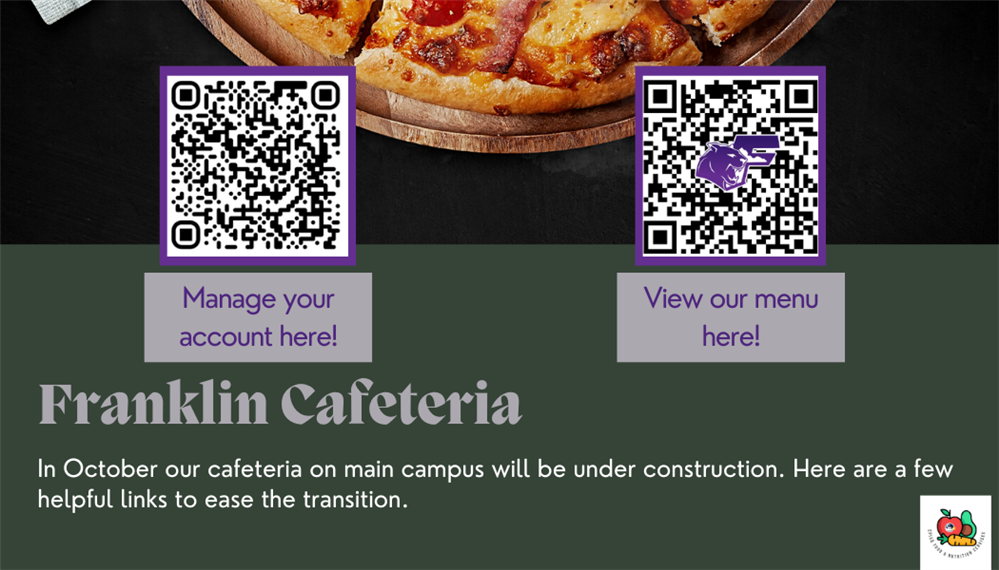 Cafeteria Menu Options and Manage your account 